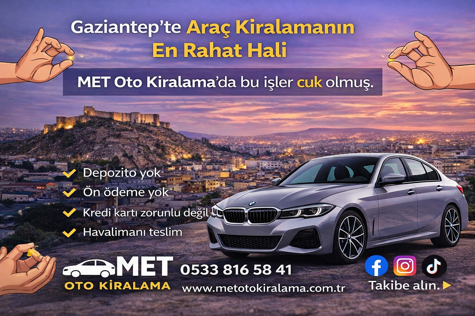 Gaziantep te Araç Kiralamanın En Rahat Hali